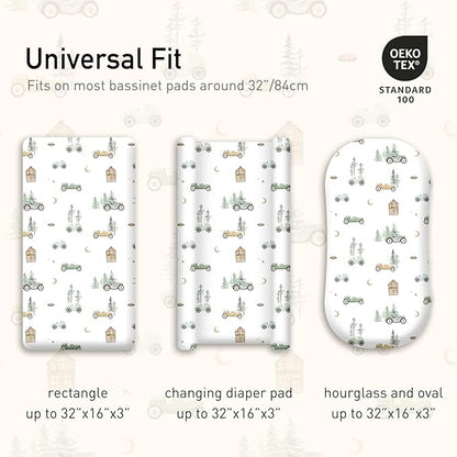 Gllquen Baby Bassinet Sheets 4 Pack, Breathable Cozy Fitted Mattress Sheet - Image 5