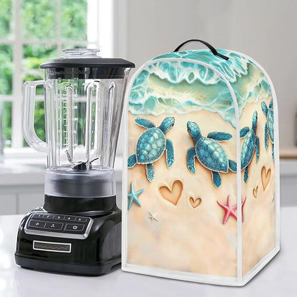 Talayituse Beach Turtle Starfish Heart Print Blender Dust Cover, Fingerprint - Image 5