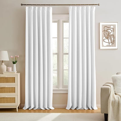 KEQIAOSUOCAI Extra Long Pleated Curtains 120 Inches Long 10 ft Length, Luxury by KEQIAOSUOCAI