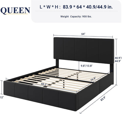 allewie queen size dutch velvet upholstered platform bed shown in use