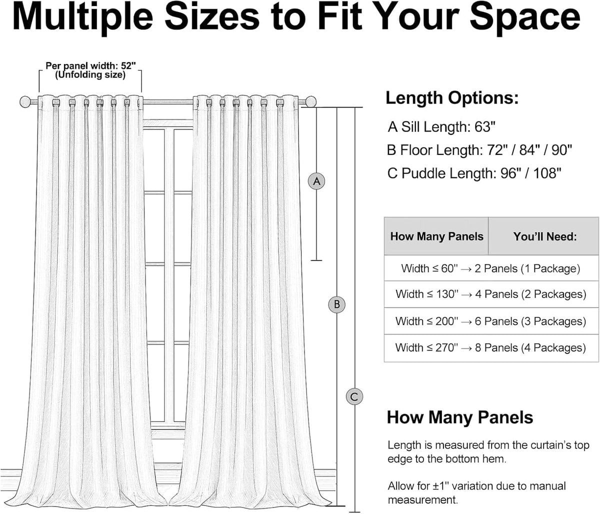 topfinel cream linen blackout curtains 84 inch long, view 9