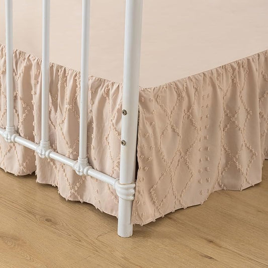Bed Skirt Queen Size，Ruffled Cream Bed Skirt by TSUTOMI