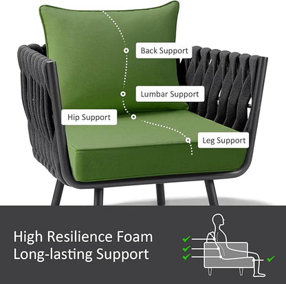 Outdoor Patio Chair Cushions Set, Water-Repellent, Fade Resistant, Deep Seat - Image 4
