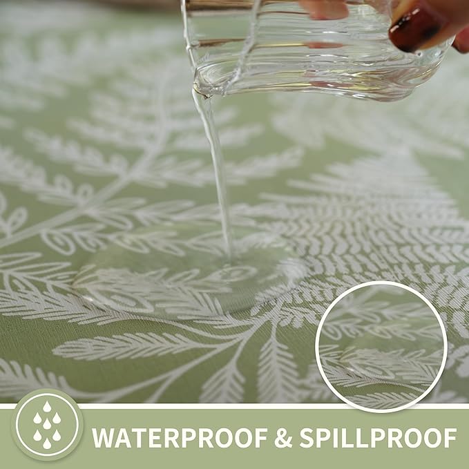 Rectangle Table Cloth, 100% Waterproof Tablecloth Oil Proof Spill Proof Vinyl - Image 2