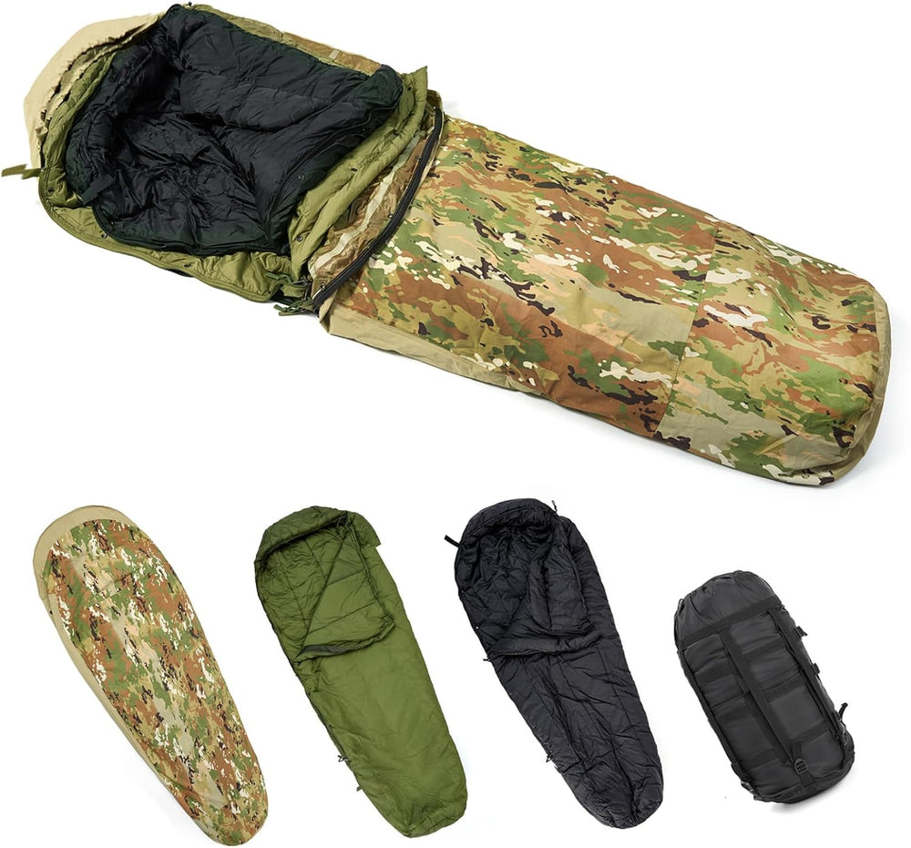 MT Army Military Modular Sleeping Bags System, Multi Layered with Bivy Cover ...