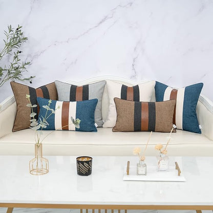 Yangest Patchwork Pillow Cover 18x18 Inch Luxury Cotton and Linen Cushion Cover - Image 7