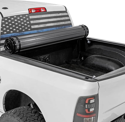 rough country hard roll-up bed cover shown in use