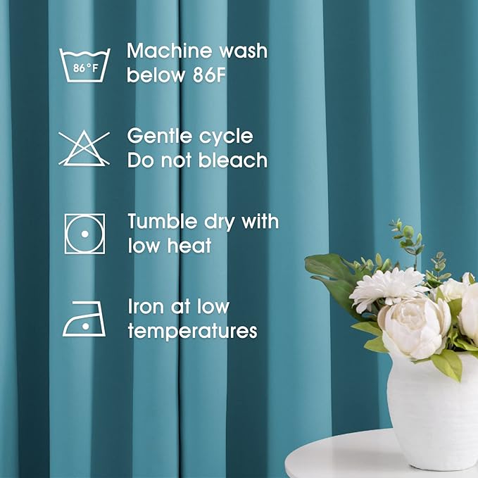 HOMEIDEAS Teal Blue Blackout Curtains - Image 6