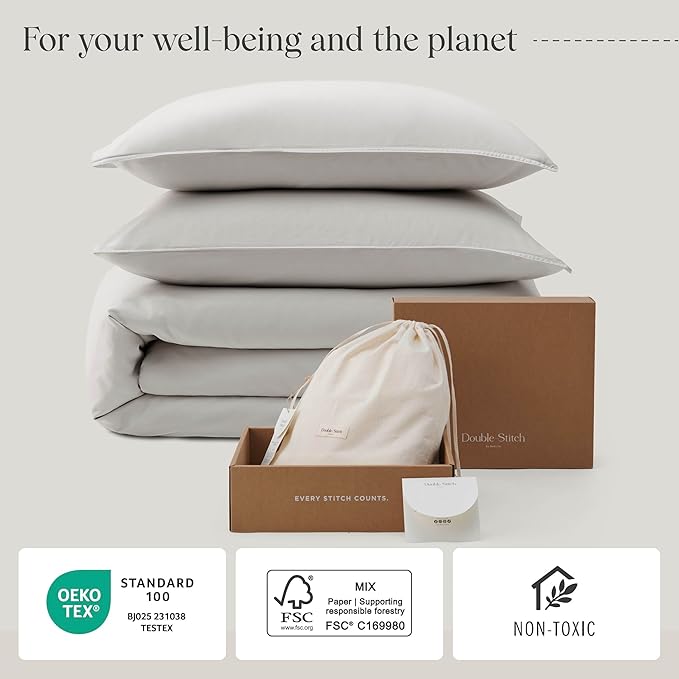 Double Stitch Cotton Tencel Duvet Cover - Image 6