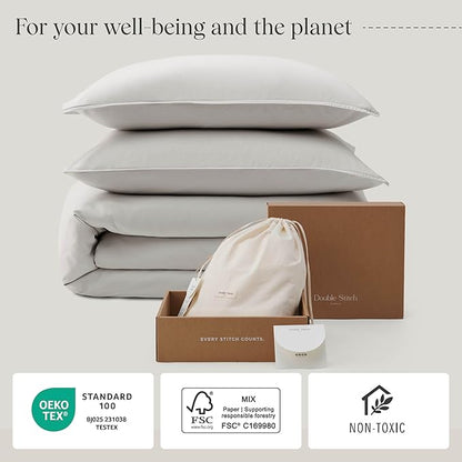 Double Stitch Cotton Tencel Duvet Cover - Image 6