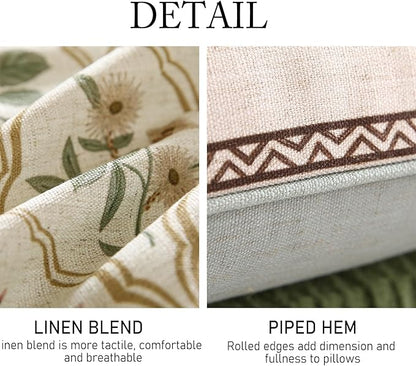 ISAENNE Design Linen Throw Pillow Covers 18"x18", Square Farmhouse Cushion - Image 4