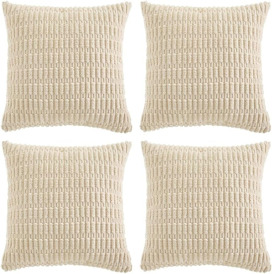 Fancy Homi 4 Packs Boho Cream Decorative Throw Pillow Covers 26x26 Inch by Fancy+Homi