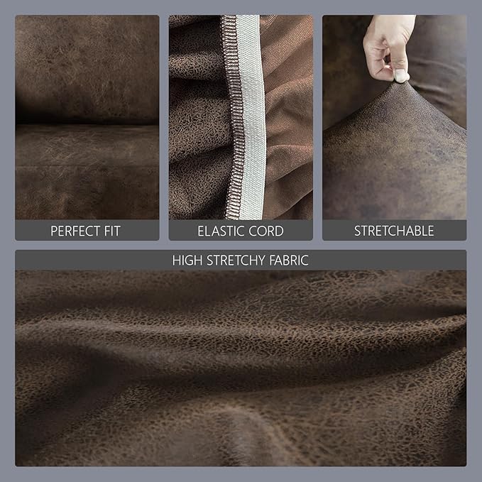 molasofa Leather Like Stretch Futon Slipcover Armless Futon Bed Sofa Cover - Image 4