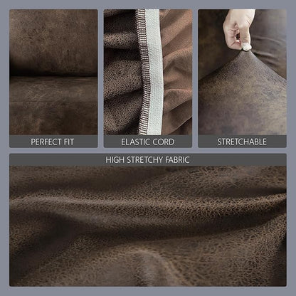 molasofa Leather Like Stretch Futon Slipcover Armless Futon Bed Sofa Cover - Image 4