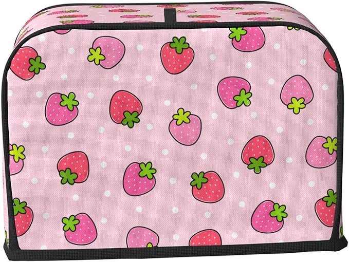 Pink Cute Strawberry 2 Slice Toaster Cover, Waterproof Toaster Dust Cover Bread - Image 3