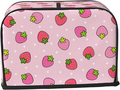 Pink Cute Strawberry 2 Slice Toaster Cover, Waterproof Toaster Dust Cover Bread - Image 3