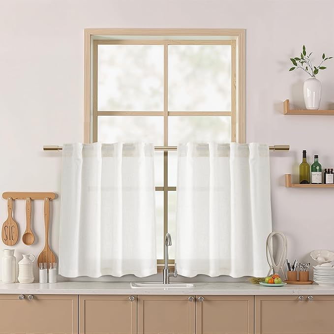 Nanspring 24 Inch Linen Curtains by Nanspring