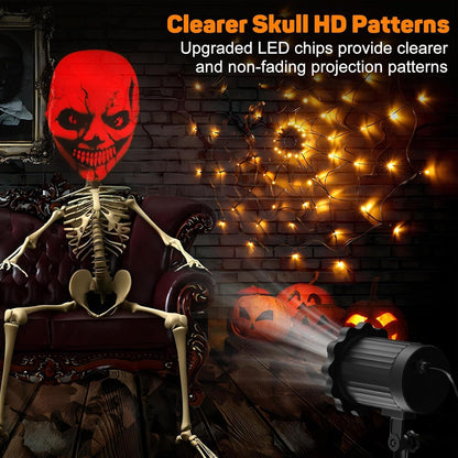 Halloween Projector Lights Outdoor,Skull Halloween Projector for Yard