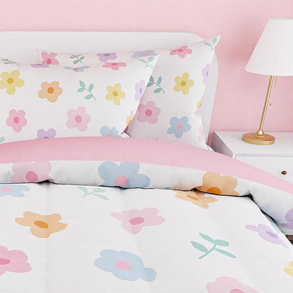 SANDJEST Floral Comforter Set Twin Size 68x86in - Image 4