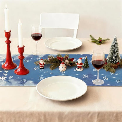 OTOSTAR Christmas Tree and Santa Claus Merry Christmas Table Runner, Xmas - Image 9