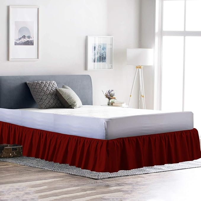 Bed Skirt - Ruffled Bed Skirt 12 Inch Drop Dust Ruffle - Dust Ruffle Bedskirt - Image 4