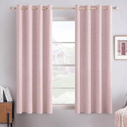 MIULEE Linen Texture Curtains for Bedroom Solid 100% Blackout Thermal Insulated by MIULEE