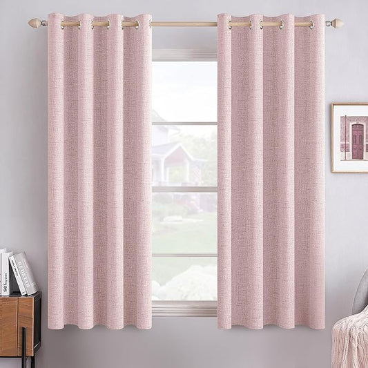 MIULEE Linen Texture Curtains for Bedroom Solid 100% Blackout Thermal Insulated by MIULEE