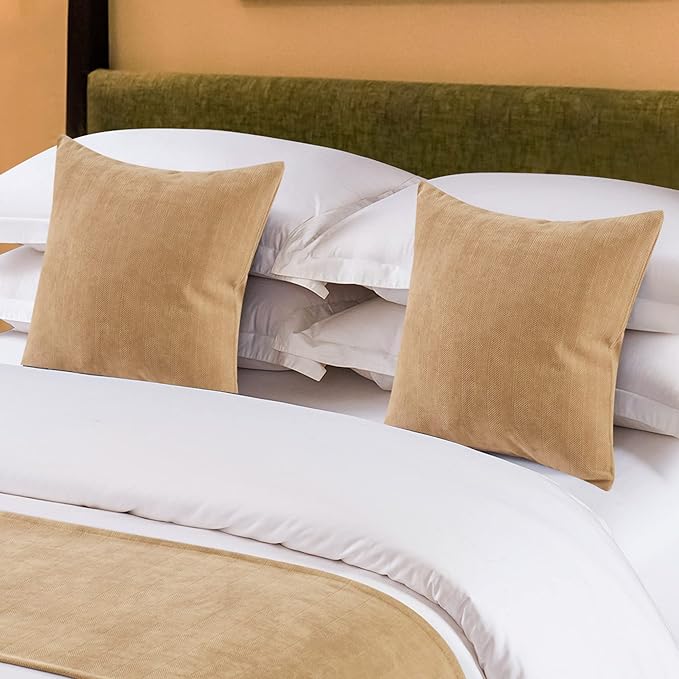 OSVINO Solid Bed Runner Textured Chenille Bed End Scarf Decorative Bedding by OSVINO