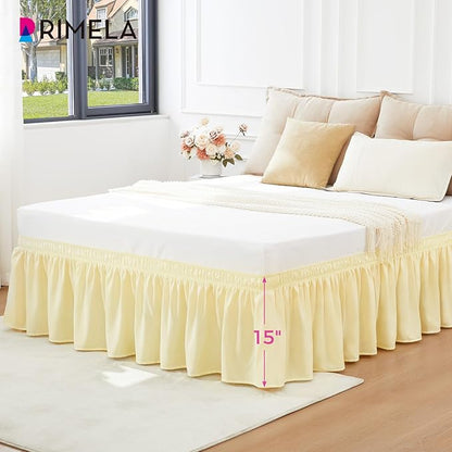 RIMELA Bed Skirt Queen Size 14 Inch Drop, Wrap Around Elastic Bedskirt Solid - Image 7