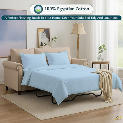 Sleeper Sofa Bed Sheet Set – Full Size, 100% Cotton, 338 Thread Count – 4-Piece - Image 2
