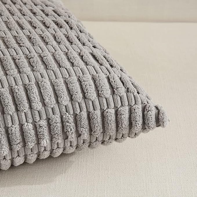 Fancy Homi 4 Packs Grey Decorative Throw Pillow Covers 14x24 Inch - Image 4