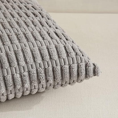 Fancy Homi 4 Packs Grey Decorative Throw Pillow Covers 14x24 Inch - Image 4