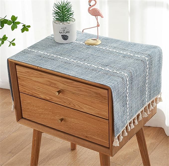 Simple Bedside Table Tassel Cover Cloth, Tablecloth Towel, Suitable by Tablecloth