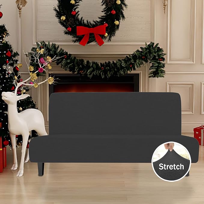 Easy-Going Stretch Futon Slipcover Armless Futon Bed Cover Furniture Protector - Image 2