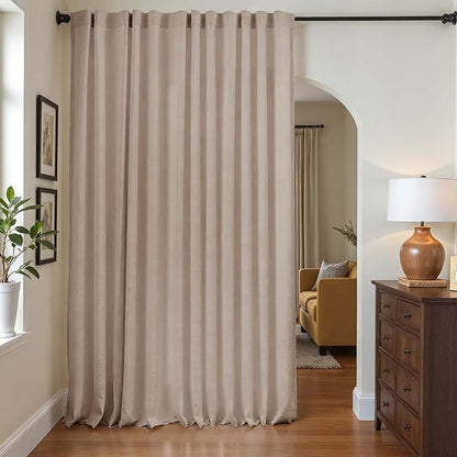 jinchan Taupe Lined Linen Blend Curtain - Image 5