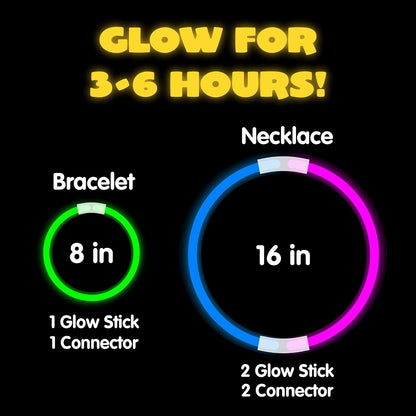 JOYIN 800 Pcs 8" Glow sticks Bulk Party Favors Pack, Neon Glow in the Dark Party Supplies, Light Up Necklaces and Bracelets with Connectors for Halloween, Football, Birthday Decorations