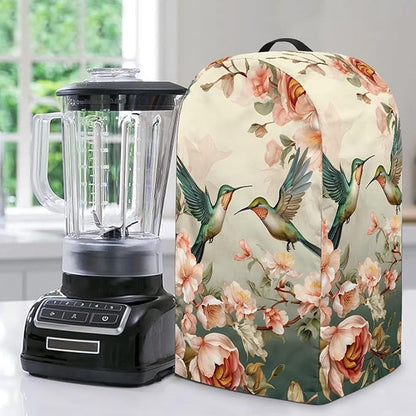 Vintage Flower Hummingbird Print Kitchen Blender Dust Cover by NETILGEN