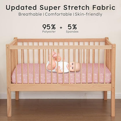 Baby Crib Sheets for Boys Girls Neutral, 2 Pack Crib Mattress Sheet for - Image 5
