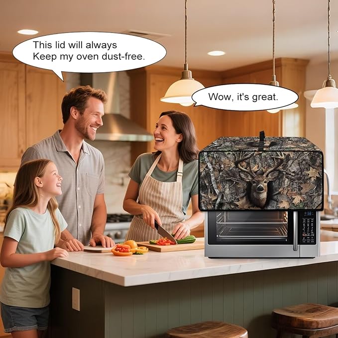Dust-Proof Microwave Oven Cover Protector Microwave Oven Grill Cover Deer Elk - Image 4