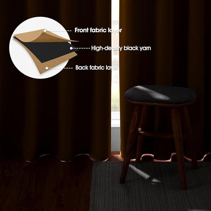 HOMEIDEAS Gold Blackout Curtains - Image 3