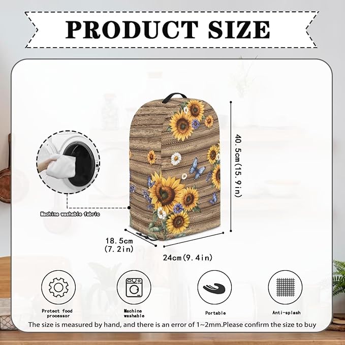 Sunflower Butterfly Coffee Machine Dust Cover Universal Design Compatible - Image 5
