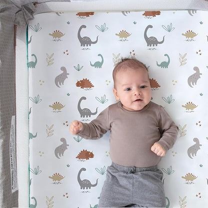 Pack n Play Sheets, BROLEX 2 Pack Mini Crib Sheets, Stretchy Portable Fitted - Image 2