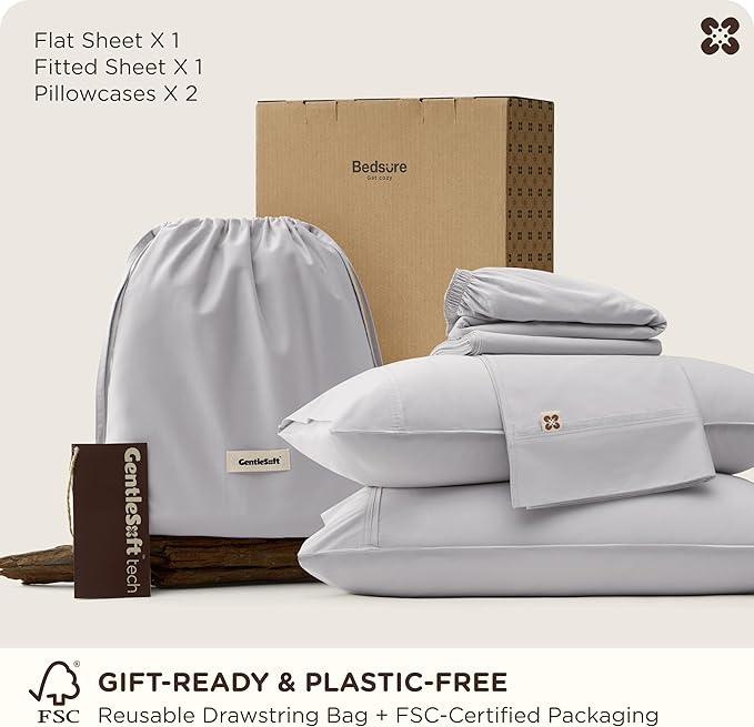Bedsure Cooling Sheets, Rayon Derived from Bamboo & Cotton Blend, GentleSoft - Image 8