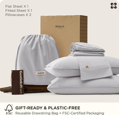 Bedsure Cooling Sheets, Rayon Derived from Bamboo & Cotton Blend, GentleSoft - Image 8