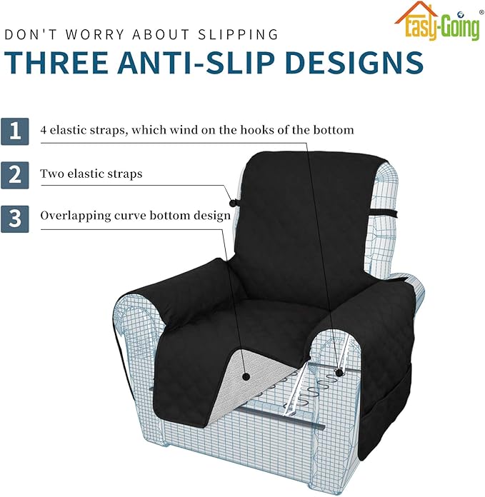 Easy-Going Sofa Slipcover Waterproof Oversized Recliner Chair Cover Non-Slip - Image 3
