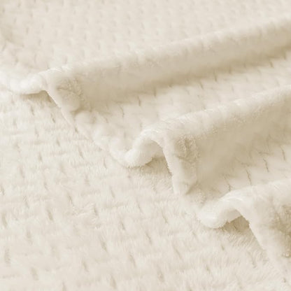 Oversized King Fleece Blanket 120x120 Inches, Seamless Soft Cozy 3D Jacquard - Image 5