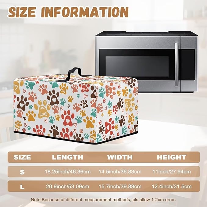 Microwave Oven Dust Cover, Dog Paw Polyester Dust Cover - Image 6