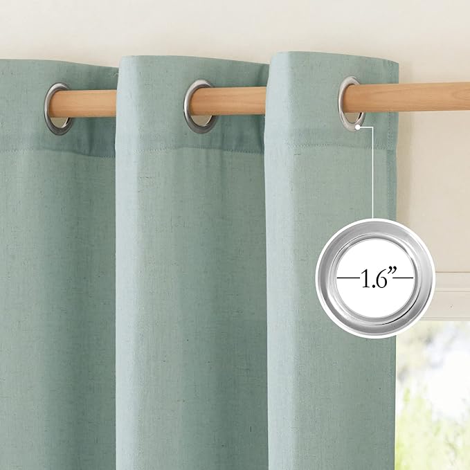 NICETOWN Sage Green Short Linen Curtains - Image 2