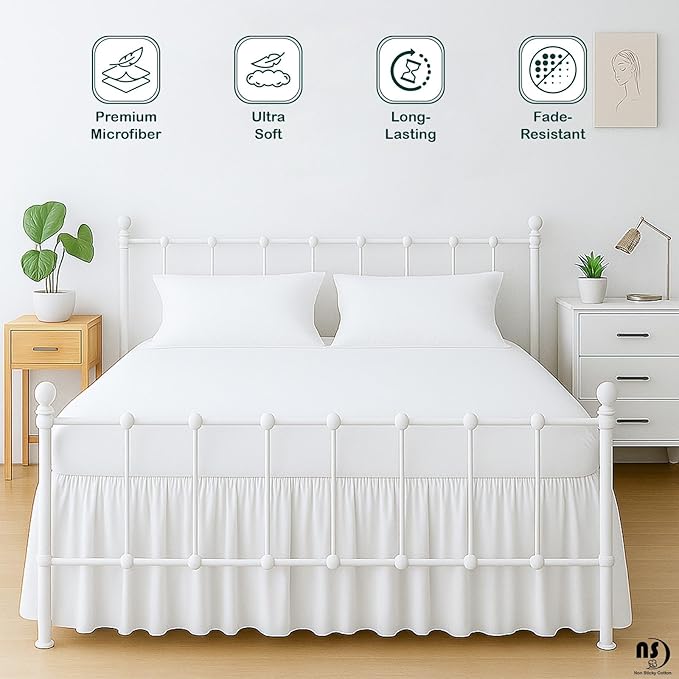 Ruffled Bed Skirt with Split Corners - Image 2