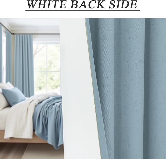 Total Blackout Linen Curtains 96 Inches Long - Image 8